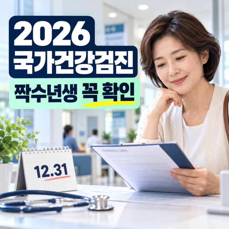 2026 국가건강검진 대상자 조회, 짝수년생이라면 12월 31일 전 꼭 확인하세요