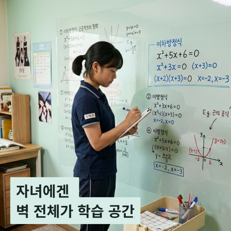 아이 방 낙서 고민 끝! 부떼 투명 화이트보드 시트지로 공간 활용 200% UP!