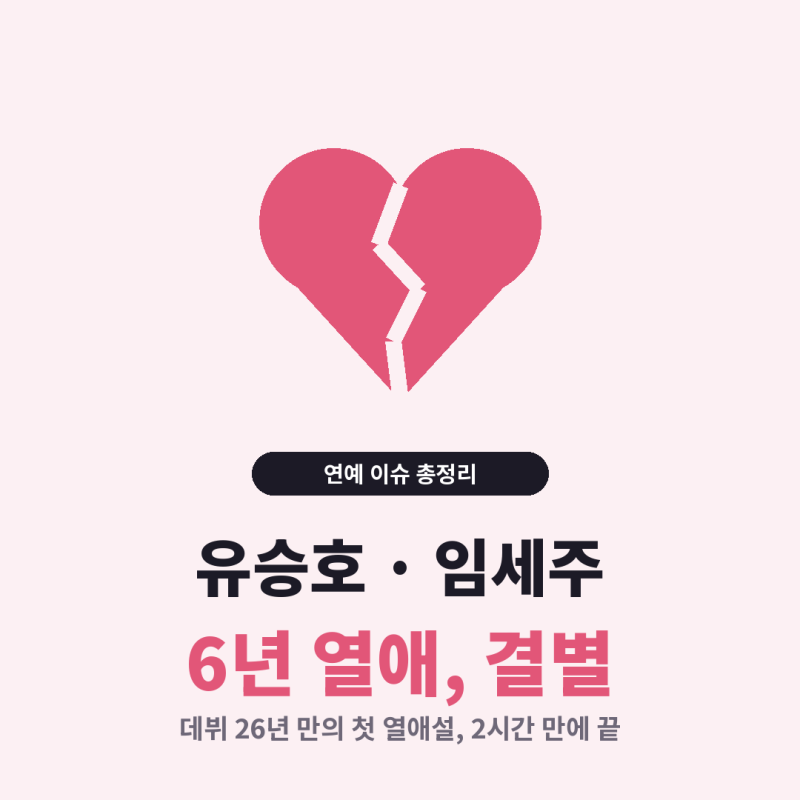 유승호 임세주 6년 열애 결별, 데뷔 26년 만의 첫 열애설이 2시간 만에 끝난 이유 총정리