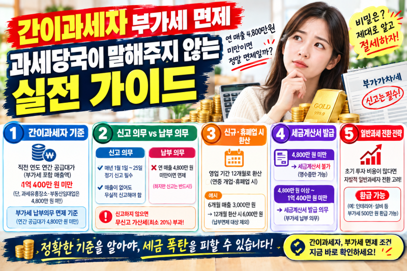 간이과세자 부가세 면제, 과세당국이 말해주지 않는 실전 가이드
