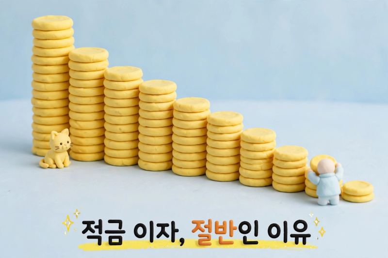 적금 이자 계산기 쓰기 전에, 연 5% 적금 이자가 원금의 2.3%인 이유