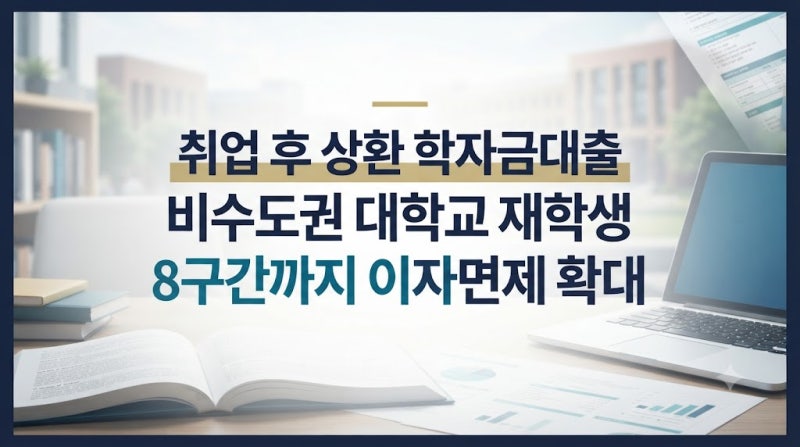 비수도권 대학생 학자금대출 이자면제 확대... 11월 20일 전후 무엇이 달라질까?