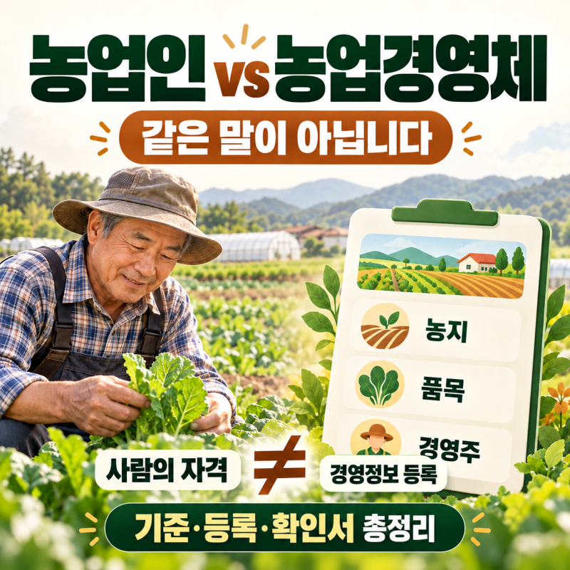 농업인과 농업경영체는 무엇이 다를까? 등록기준·확인서 정리