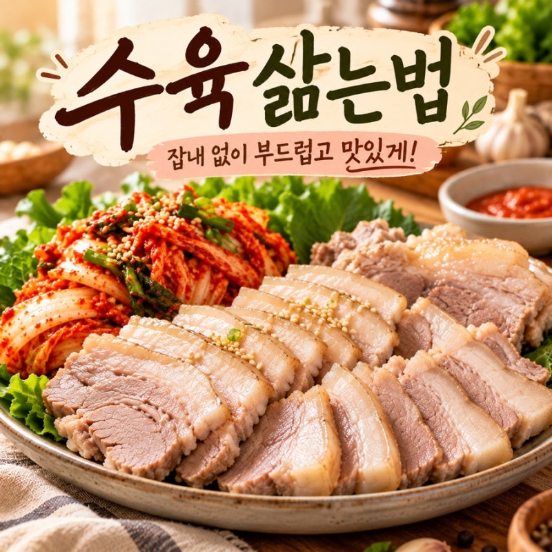 수육삶는법 돼지고기 잡내 없이 부드럽게 삶는 시간과 황금레시피