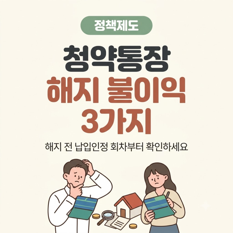 청약통장 해지 불이익 3가지, 해지 전 납입인정 회차부터 확인하세요