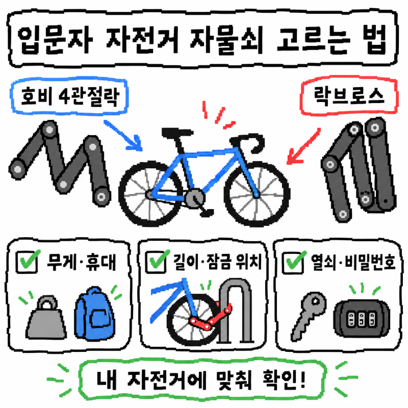 자전거 자물쇠 추천 호비 4관절락 락브로스 입문자 고르는법