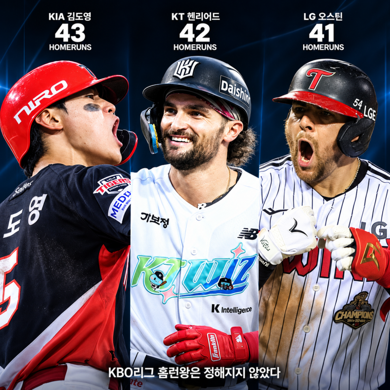 홈런왕을 향한 마지막 승부, 팀 순위 짊어진 김도영 vs 압박감 0% 힐리어드 ...팬들 애타는 충....