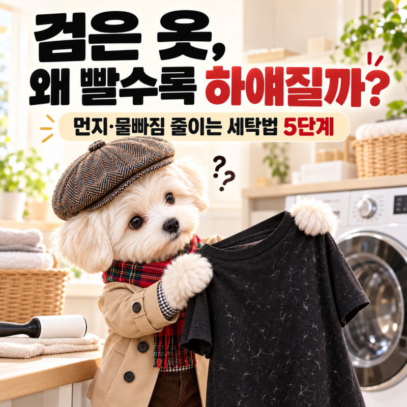 검은 옷 세탁법, 하얗게 먼지 붙고 색 바래는 이유와 관리 꿀팁