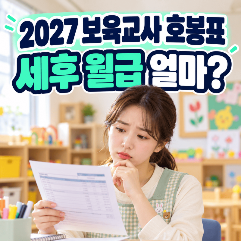 2027 보육교사 호봉표 1~30호봉 월급·실수령액, 지역 수당까지