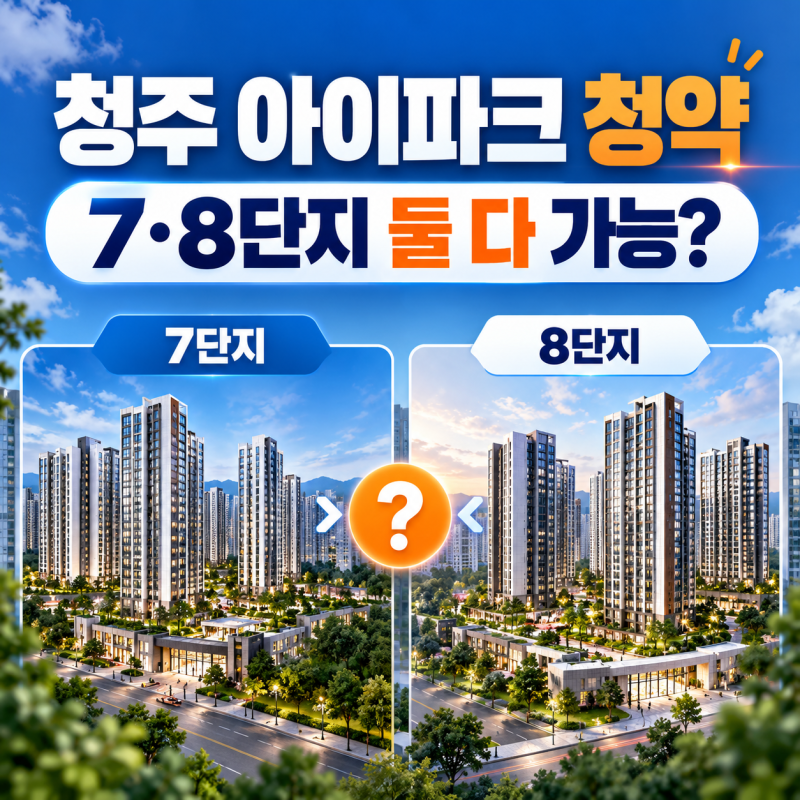 청주 아이파크 청약 "둘 다 넣으면 유리한 줄 알았는데…" 7·8단지 꼭 확인할 조건