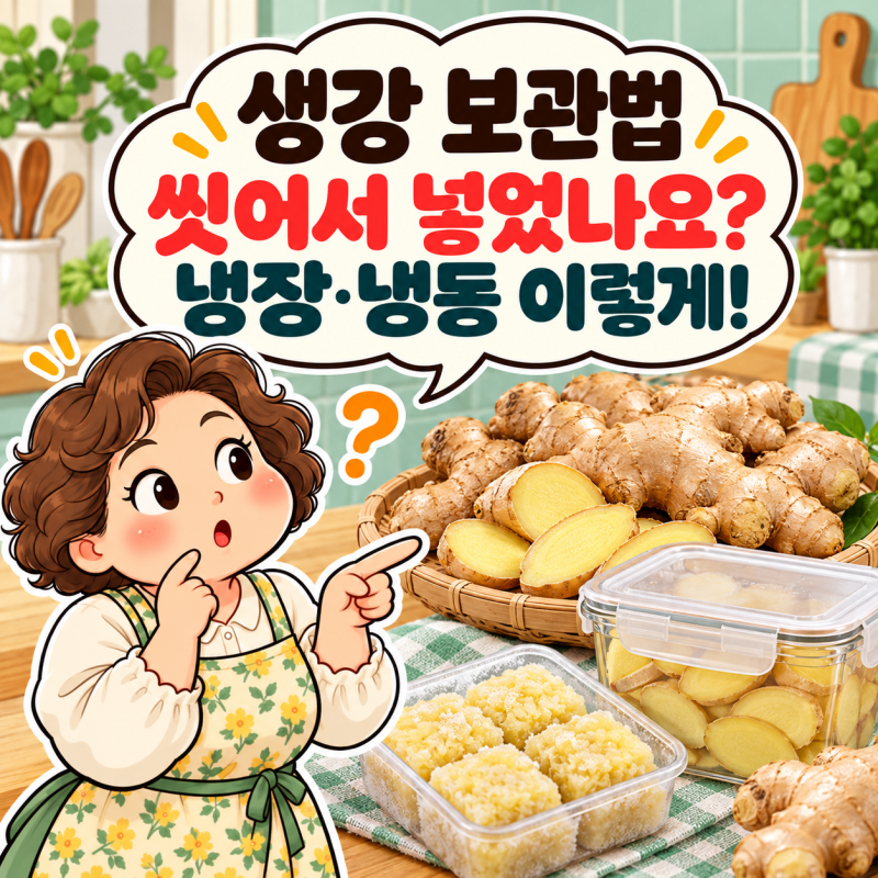 생강 보관법, 씻어서 냉장할까? 냉동할 때 편하게 소분하는 방법