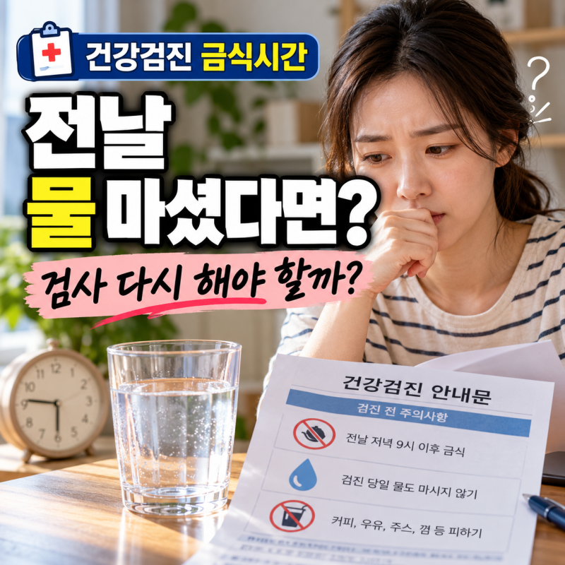 건강검진 전날 물 마셨다면? 검사 다시 해야 할까