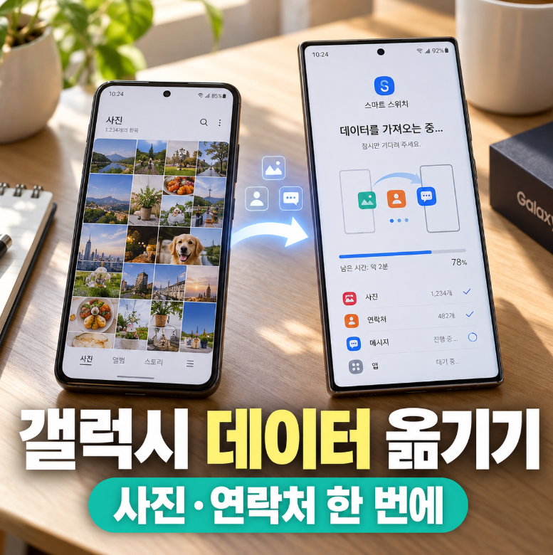 갤럭시 데이터 옮기기, 스마트 스위치로 사진 연락처까지 한 번에 이동하는 방법