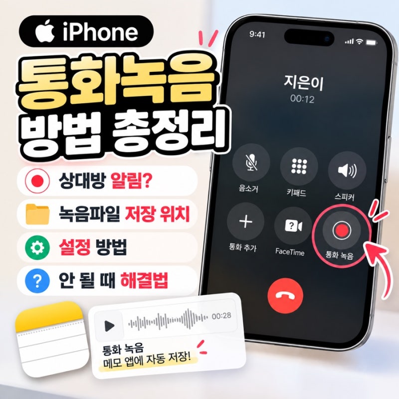 아이폰 통화녹음 상대방에게 알림 갈까? 녹음파일 찾는 방법