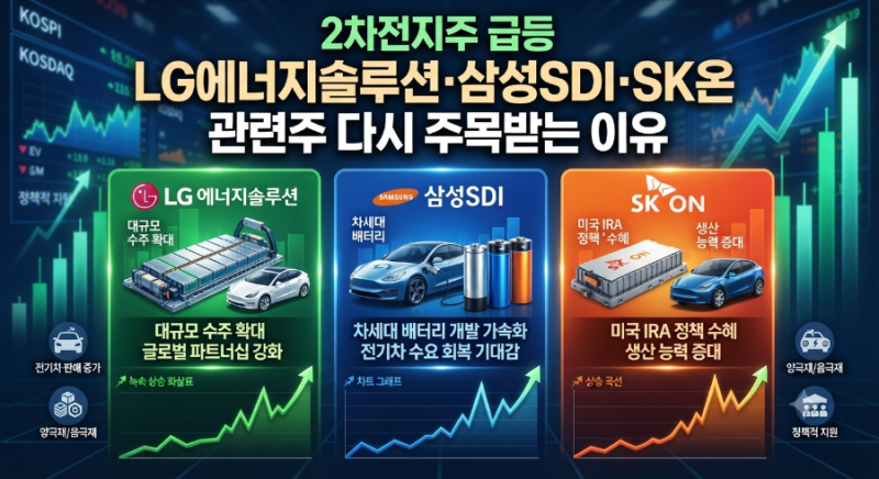 2차전지주 급등, LG에너지솔루션·삼성SDI·SK온 관련주가 다시 주목받는 이유