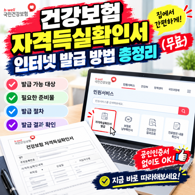 건강보험 자격득실확인서 인터넷 발급 방법 총정리 (무료)