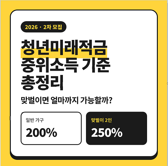 청년미래적금 중위소득 기준 총정리, 맞벌이면 얼마까지 가능할까?
