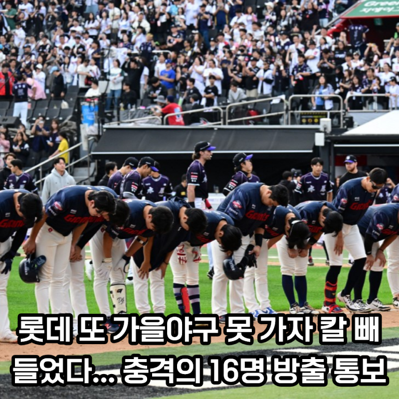 "9년을 기다렸는데 가을야구 또 실패" 롯데 대규모 방출 시작, 과연 롯데의 2027년은?