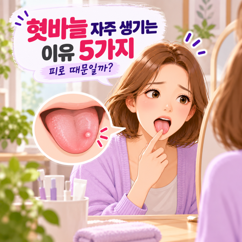 혓바늘 자주 생기는 이유 5가지, 피로 때문일까? 영양 부족과 구내염 증상