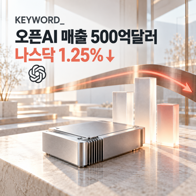 오픈AI 연환산 매출 500억달러로 알려져…나스닥 1.25% 하락