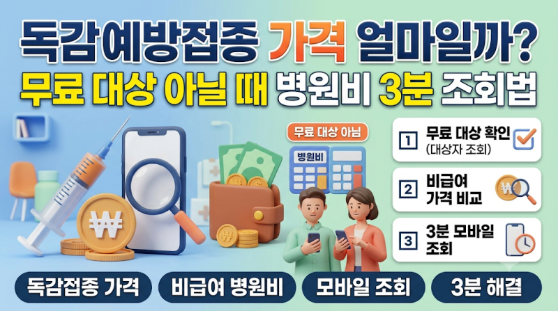 독감예방접종 가격 얼마일까? 무료 대상 아닐 때 병원비 3분 조회법