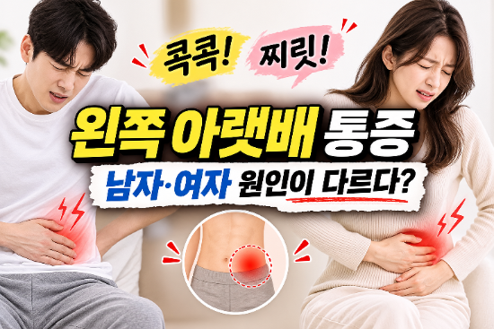 왼쪽 아랫배 통증 원인 7가지｜여자·남자 통증 위치별 의심 질환은?