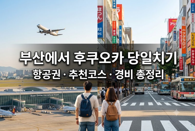 부산에서 후쿠오카 당일치기 여행 김해공항 항공권부터 추천 코스·경비·준비물까지