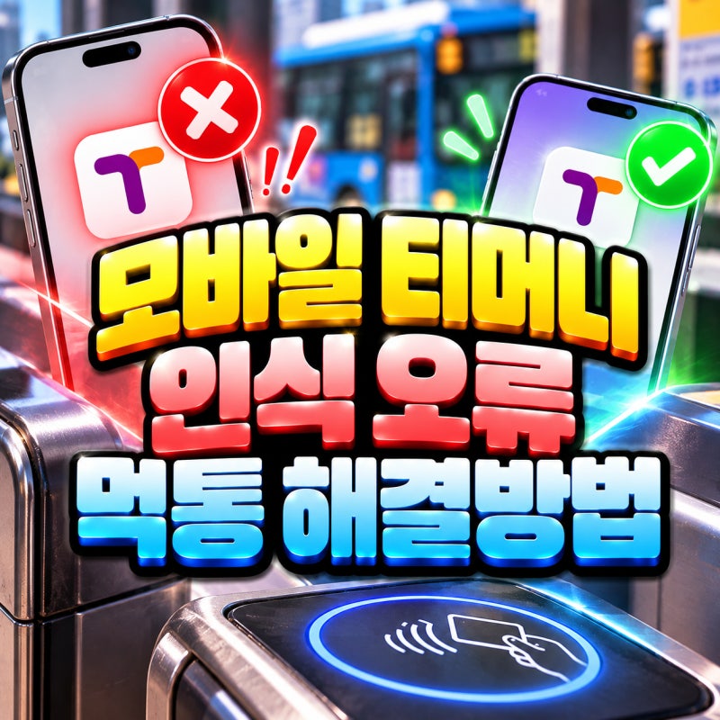 모바일 티머니 인식불가 먹통 오류 안 될 때