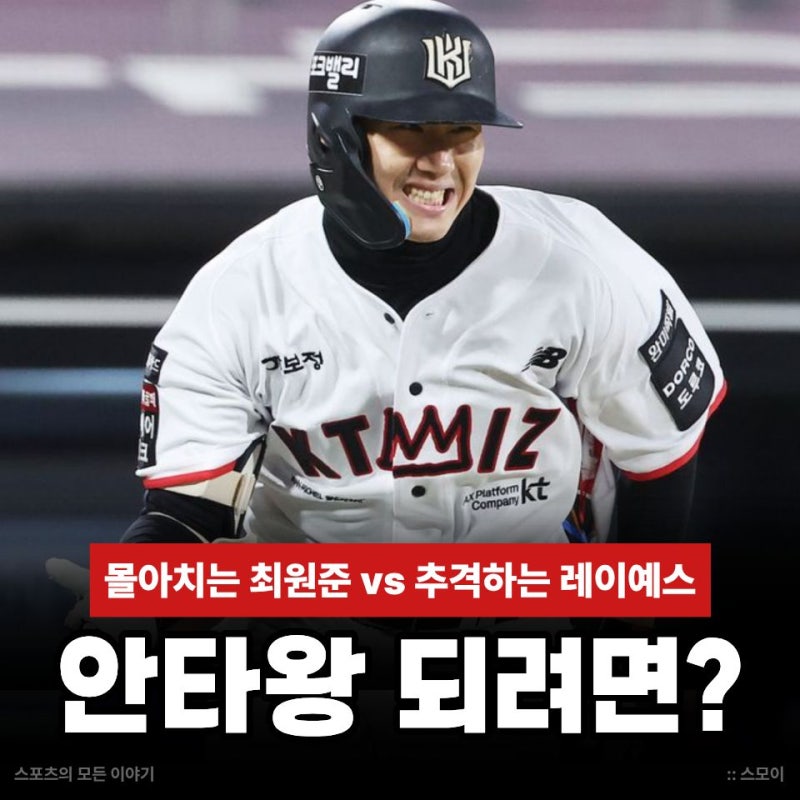 안타왕의 답은 이것! KBO 단일시즌 최다안타 몰아치는 최원준 vs 추격하는 레이예스