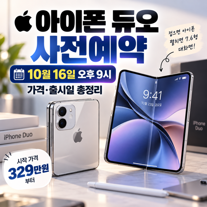 아이폰 듀오 사전예약 10월 16일 시작, 가격·출시일·구매 전 체크할 것