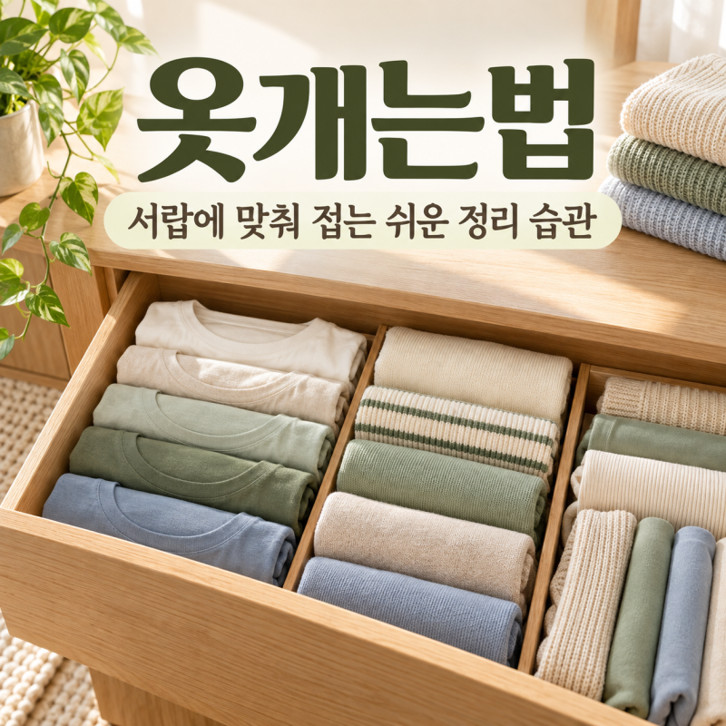 옷개는법, 티셔츠 맨투맨 남방 등 반팔 긴소매 각 의류 접는 법 정리