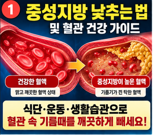 중성지방 낮추는 법, 건강검진 수치 200 넘었을 때 혈관 기름때 빼는 식단 꿀팁