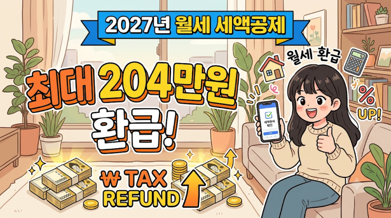 2027년 월세 세액공제 한도 확대 총정리! (최대 204만 원 환급, 청년 공제율 혜택까지)