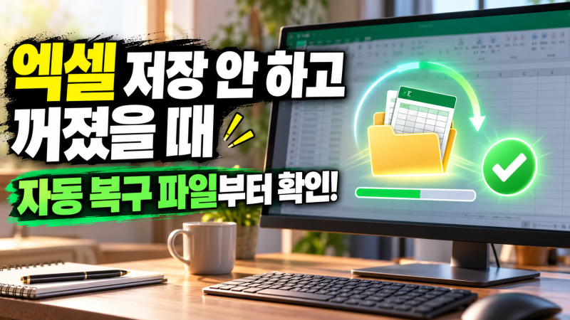 엑셀 저장 안 하고 꺼졌을 때, 자동 복구 파일부터 확인하면 되는 이유