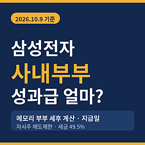 삼성전자 사내부부 성과급 얼마, 메모리 부부 세후 계산해봤습니다
