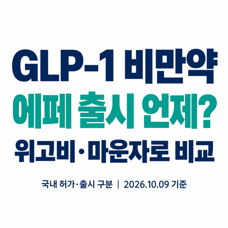 GLP-1 비만약 에페 출시 언제? 위고비·마운자로·먹는 약 국내 출시 비교 정리