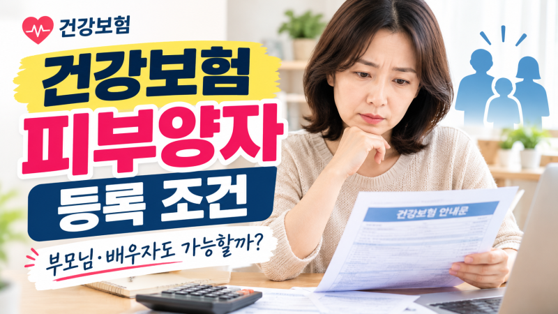 건강보험 피부양자 등록 조건｜부모님·배우자도 가능할까?