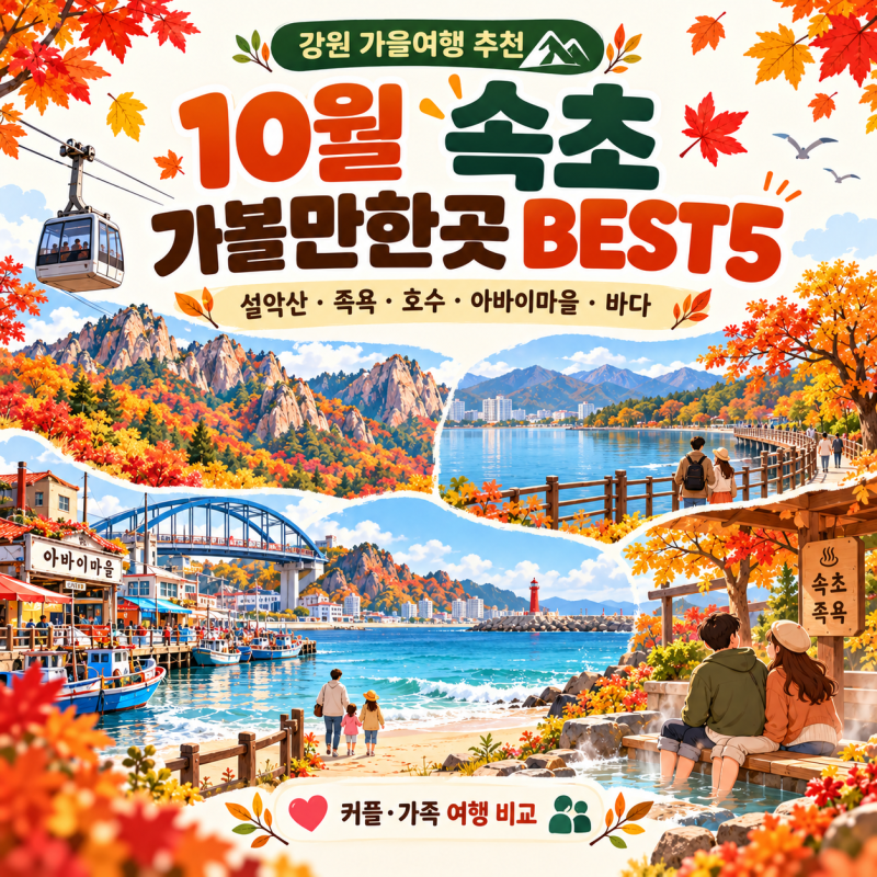 10월 속초 가볼만한곳 BEST5｜가을 데이트·가족여행 코스 추천