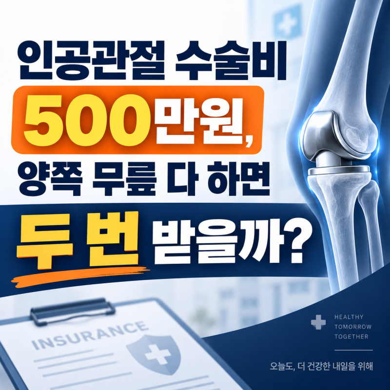 인공관절 수술비 500만원, 양쪽 무릎 다 하면 두 번 받을까?