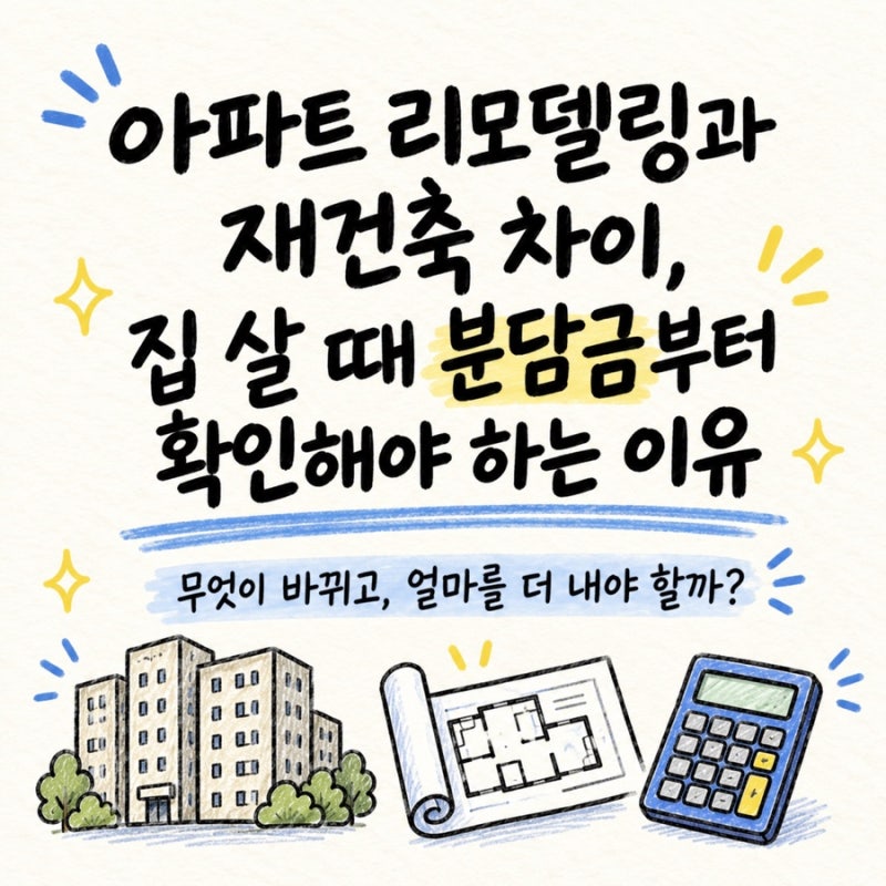 아파트 리모델링과 재건축 차이, 집 살 때 분담금부터 확인해야 하는 이유