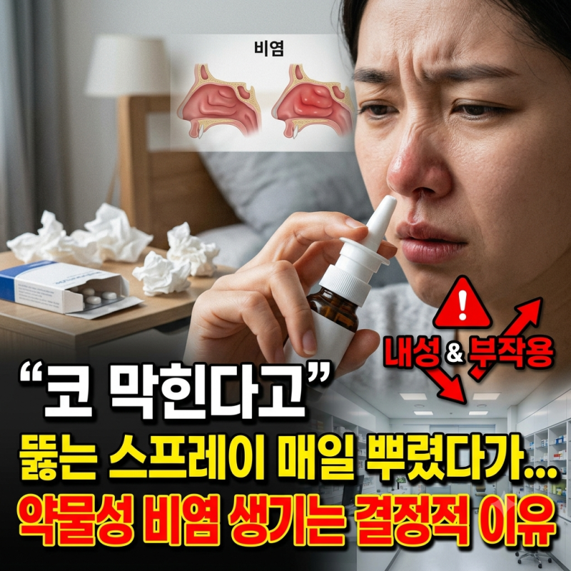 "코 막힌다고 뚫는 스프레이 매일 뿌렸다가…" 약물성 비염 생기는 결정적 이유