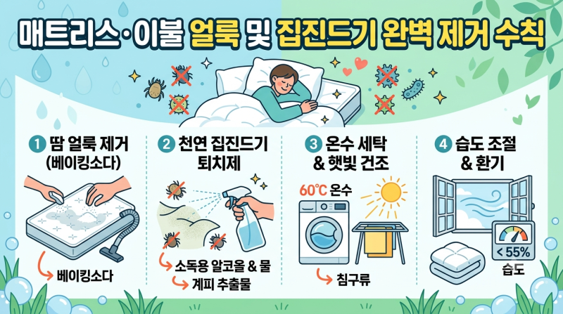 매트리스·이불 얼룩 및 집진드기 완벽 제거 수칙