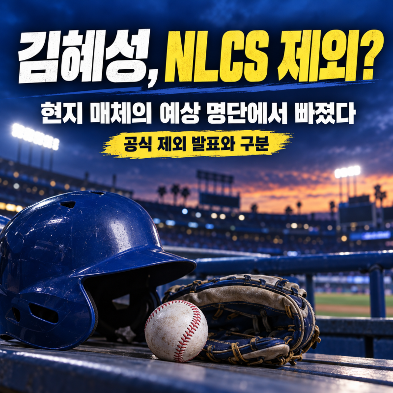 김혜성, 결국 NLCS에서 빠질까? 미국 예상 명단에 이름이 없었던 이유