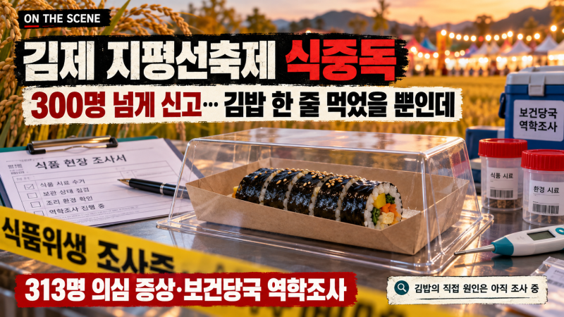 김제 지평선축제 300명 무더기 식중독…“김밥 한 줄 먹었을 뿐인데” 무슨 일?
