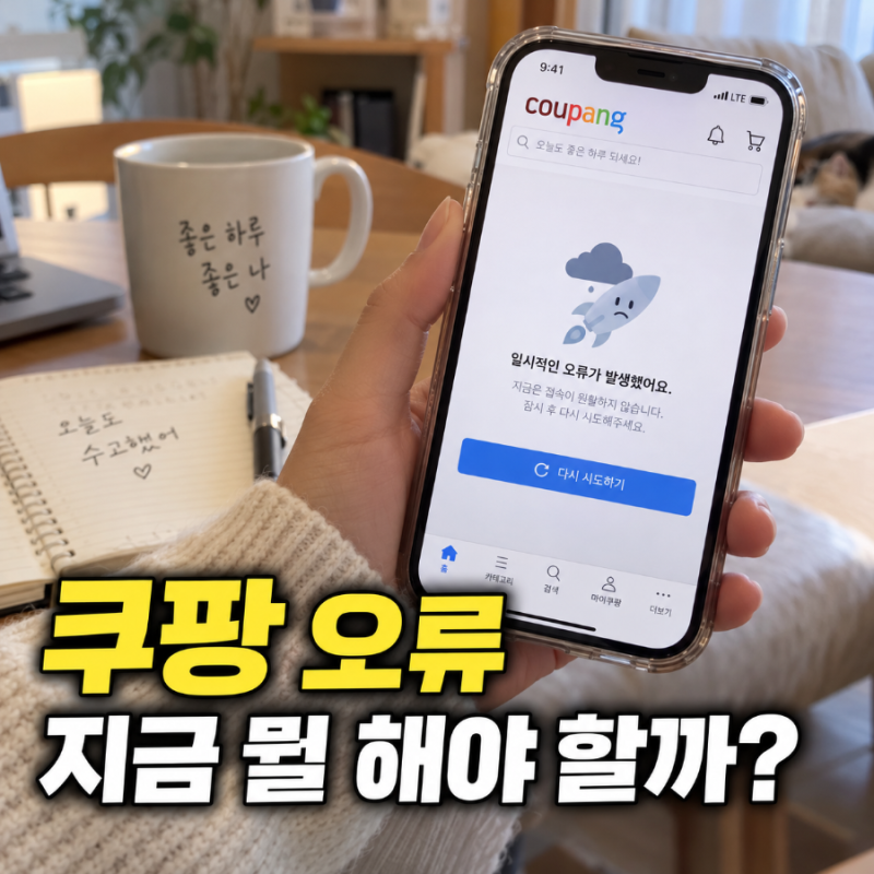 쿠팡 오류 정상화, 쿠팡이츠 결제·주문 꼬였을 때 지금 확인할 것