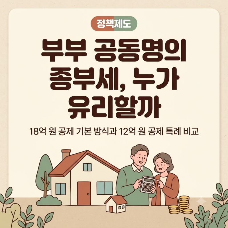 부부 공동명의 종부세 계산법, 1세대 1주택 특례와 비교하면 누가 유리할까