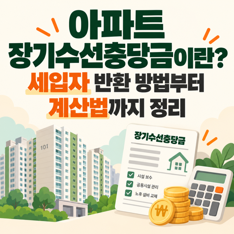 아파트 장기수선충당금이란? 세입자 반환 방법부터 계산법까지 정리
