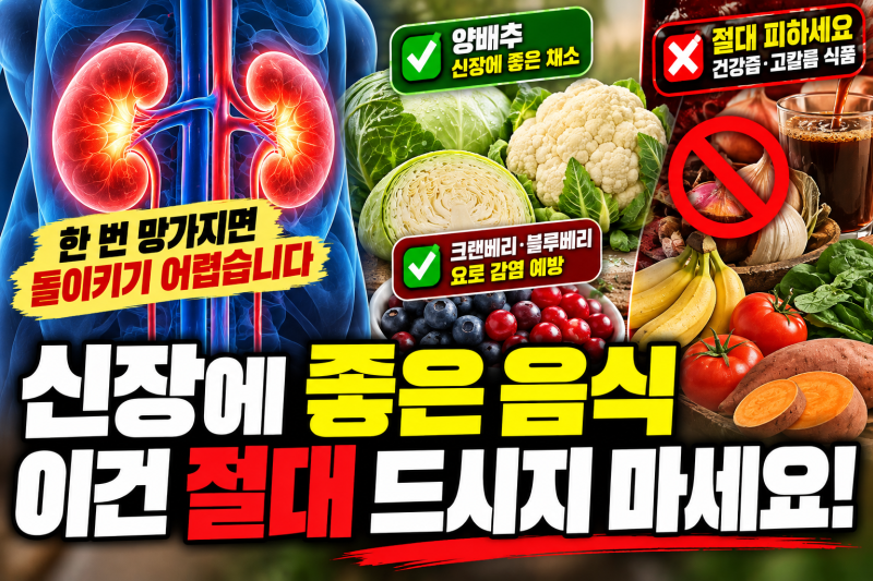 신장에 좋은 음식 맹신 금지! 건강검진 수치 떨어졌을 때 이거 모르고 먹으면 독 됩니다