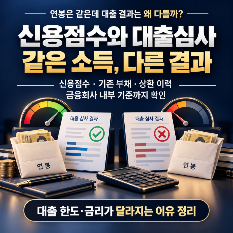 신용점수, 같은 소득인데 대출 결과가 다른 이유? 신용점수 관리법 정리