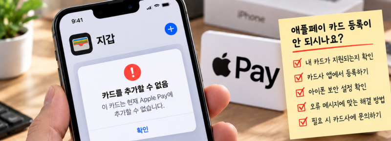애플페이 카드 등록 안됨, 카드 추가 실패할 때 확인할 5가지